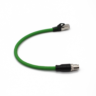 Factory Custom Waterproof M12 X Code 8pin to RJ45 Industrial Connector Cables D Coding 8 Pin SFTP Ethernet Cable