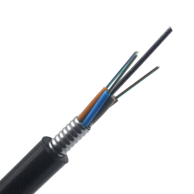 24 Kernfaseroptisches Kabel PE Schwarz Außenmantel Material Stranded Loose Tube für Kanal