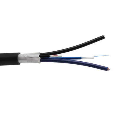 Optik 12-48-Kern-Hybridkabel Kupferdraht Stromverbundene PE-Jacke FTTH SM-Typ Glasfaserkabel
