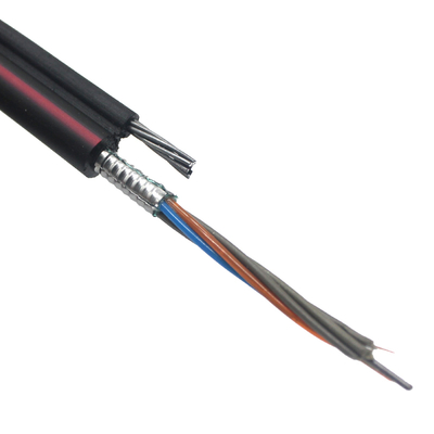 1-144 Core Aerial Figure 8 Armored Fiber Optic Cable 1KM 2KM 4KM Schwarz Outdoor FTTH Selbsttragendes Lichtwellenleiterkabel GYTC8S